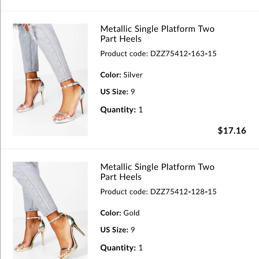 Metallic Platform Heels